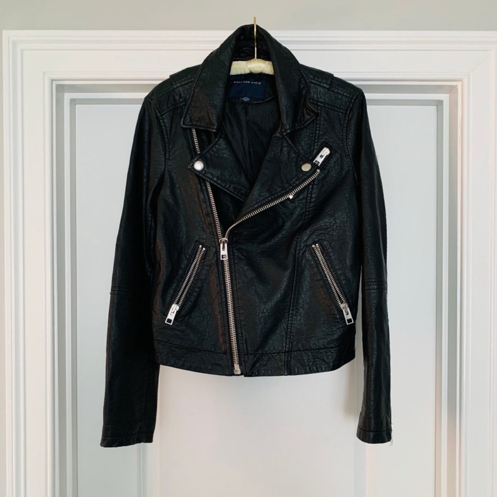 American Eagle Outfitters Black Leather Jacket